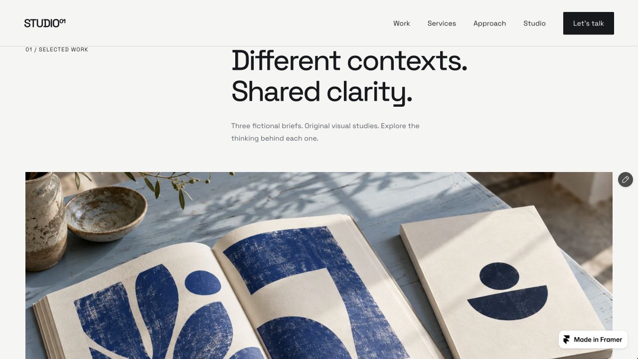 Studio: selected work and Field Notes concept project